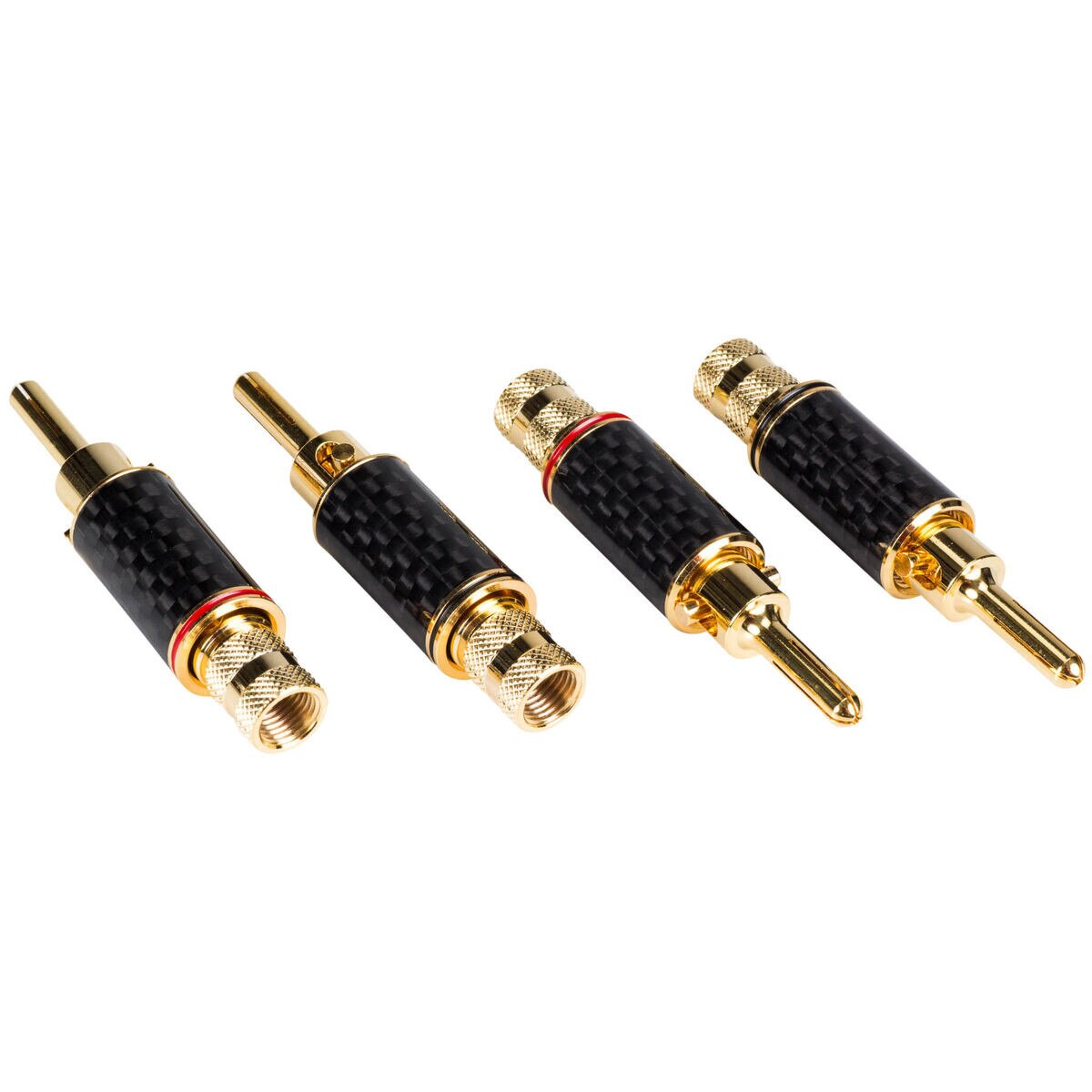 Expanding Banana Plug with Dual Set Screws and Carbon Fiber Wrapped